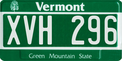 VT license plate XVH296