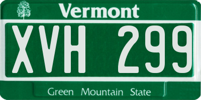 VT license plate XVH299