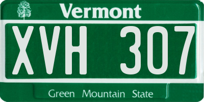 VT license plate XVH307