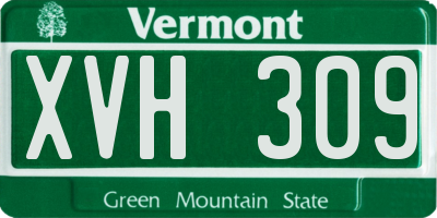 VT license plate XVH309