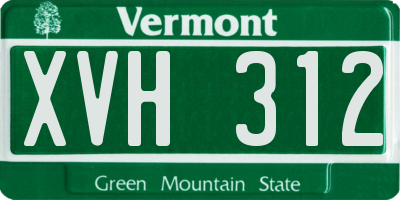 VT license plate XVH312