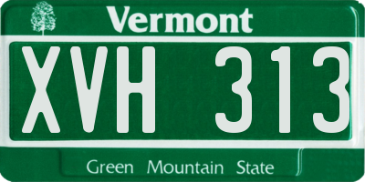 VT license plate XVH313