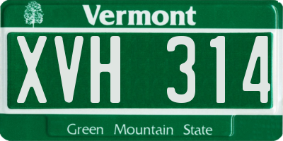 VT license plate XVH314