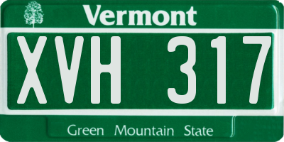 VT license plate XVH317