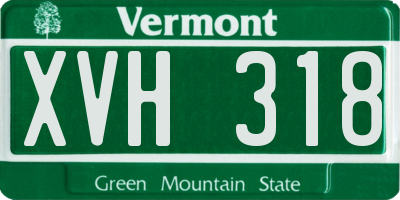 VT license plate XVH318