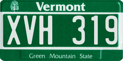 VT license plate XVH319