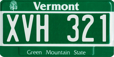 VT license plate XVH321