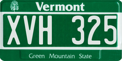 VT license plate XVH325