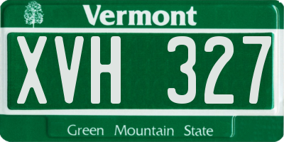 VT license plate XVH327