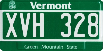 VT license plate XVH328