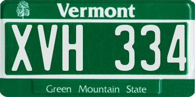 VT license plate XVH334