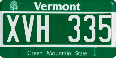 VT license plate XVH335