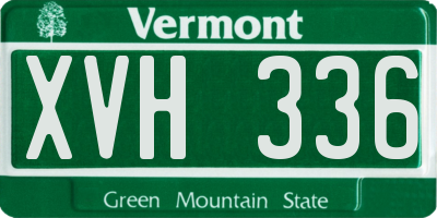 VT license plate XVH336