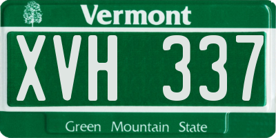 VT license plate XVH337