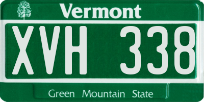VT license plate XVH338