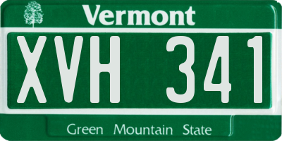 VT license plate XVH341