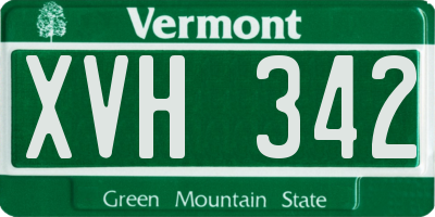 VT license plate XVH342