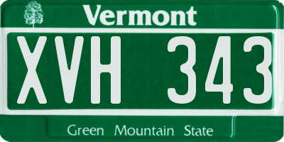 VT license plate XVH343