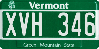 VT license plate XVH346