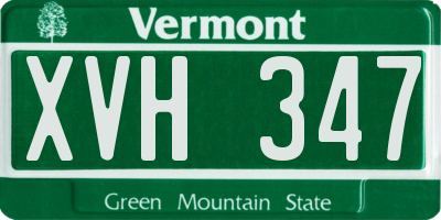 VT license plate XVH347