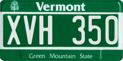 VT license plate XVH350