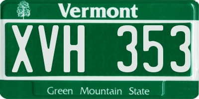 VT license plate XVH353