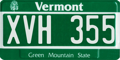 VT license plate XVH355