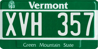 VT license plate XVH357