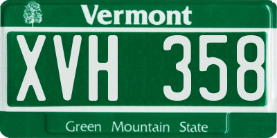 VT license plate XVH358