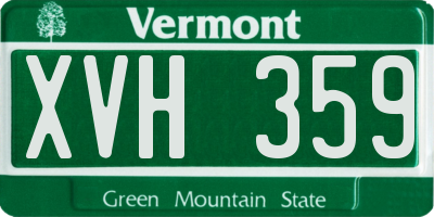 VT license plate XVH359
