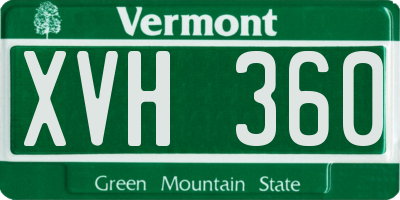 VT license plate XVH360