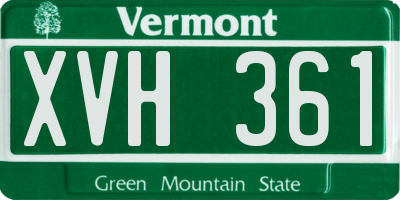 VT license plate XVH361