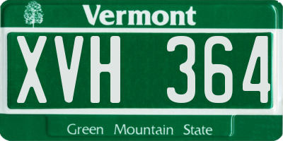 VT license plate XVH364