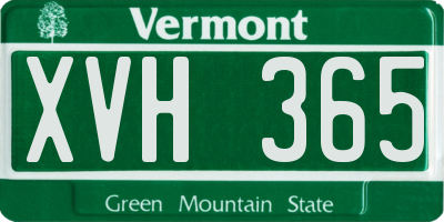 VT license plate XVH365