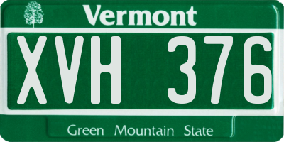 VT license plate XVH376