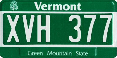 VT license plate XVH377