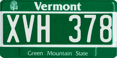 VT license plate XVH378