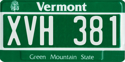 VT license plate XVH381