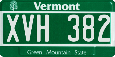 VT license plate XVH382