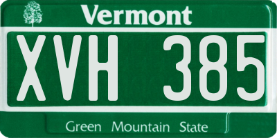 VT license plate XVH385