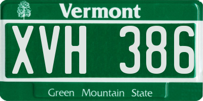 VT license plate XVH386