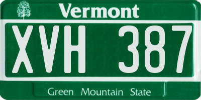 VT license plate XVH387