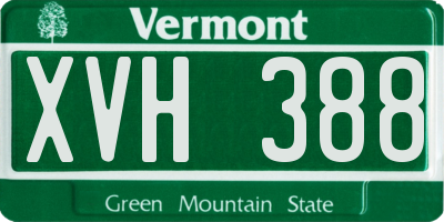 VT license plate XVH388
