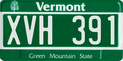 VT license plate XVH391