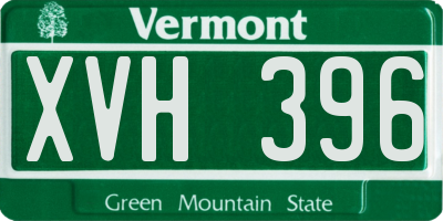 VT license plate XVH396
