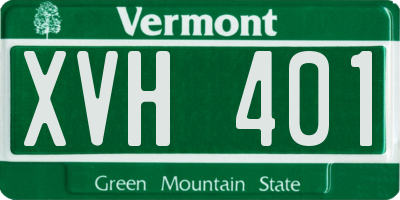 VT license plate XVH401