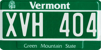 VT license plate XVH404