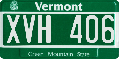 VT license plate XVH406