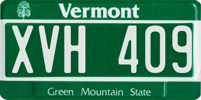 VT license plate XVH409