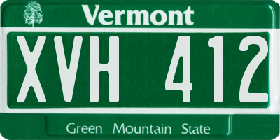VT license plate XVH412